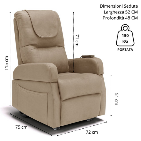 Poltrona elettrica relax 4 motori 2+2 Dubai con Batteria e Drive System