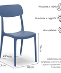 Sedia Calipso in polipropilene impilabile scheda tecnica