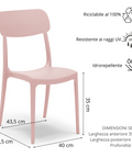 Sedia Calipso in polipropilene impilabile scheda tecnica