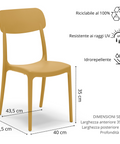 Sedia Calipso in polipropilene impilabile scheda tecnica