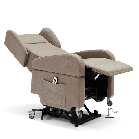 Poltrona elettrica relax 2 Motori Atlanta con Sistema LIFT e Kit Optional Tavolino