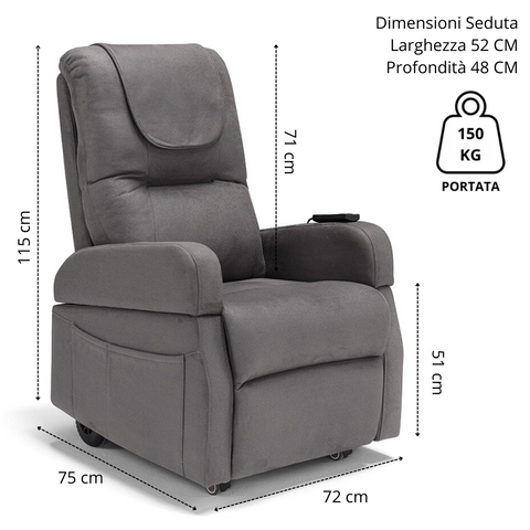 Poltrona elettrica relax 4 motori 2+2 Dubai con Batteria e Drive System