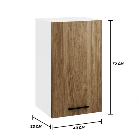 Pensile per cucina componibile da 40 cm con un’anta, realizzato in legno 100% MADE IN ITALY