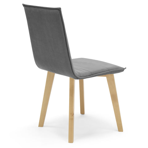 Sedia imbottita MARILU' Base Legno per sala da pranzo in tessuto trapuntato a rettangoli Design moderno